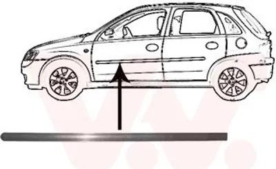 Produktbild von VAN WEZEL Zierleiste für die Tür Vorne Links Leiste für OPEL Corsa C Schrägheck (X01) 3777423