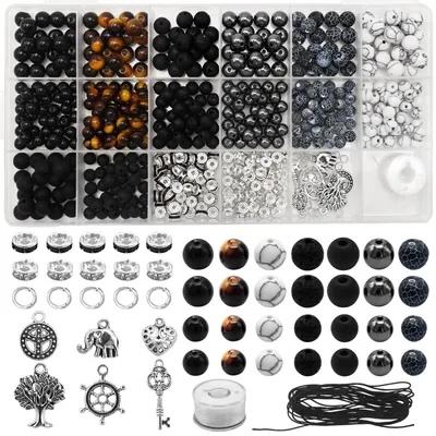 Natursteinkralen-Set 6/8 mm, 996 Teile, DIY-Schmuck