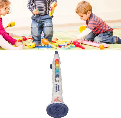 Produktbild von Kinder-Klarinettenspielzeug, niedlich, lustig, lautstärkeverstellbar, Musikinstrument, pädagogisches Geburtstagsgeschenk, weiß
