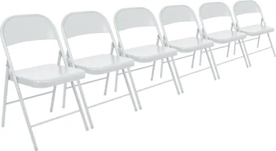 Produktbild von Harbor Housewares Metallklappstühle – Mattweiß – 6er-Pack