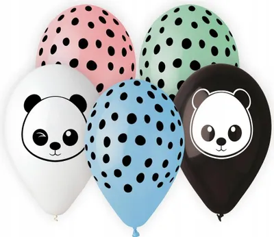 Produktbild von Premium-Helium-Panda-Ballons, 13 Zoll/5 Stück.