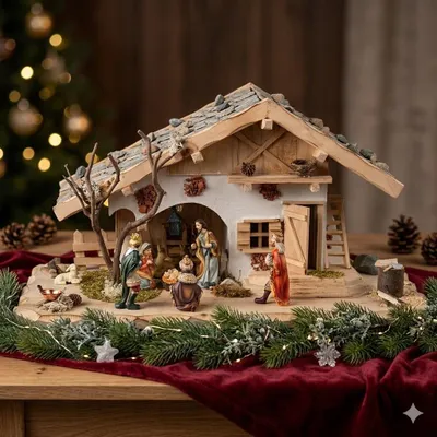 Image de Magnifique crèche de Noël Etzelwang, y compris le jeu de figurines K132