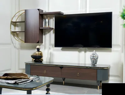 Produktbild von Holz design tv Möbel Regale Schrankwände Regal Wohn Wand Schränke Side Low Board
