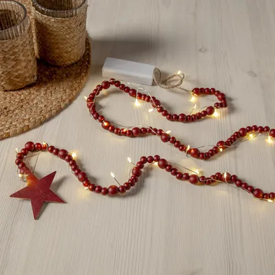 Produktbild von Star Trading Beady, Leichte Dekorationskette, Rot, Ambiente, IP20, 30 Glühbirne(n), LED