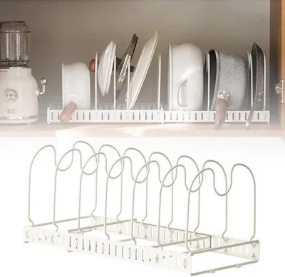 Produktbild von Famanu Halter mit 7 Trennwänden - ideal für Küchenutensilien, Töpfe und Deckel