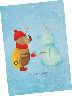 Produktbild von Mr. & Mrs. Panda Postkarte Nachtfalter Schneemann - Eisblau - Geschenk, Winterzeit, Schnee, bildkarte, Ansichtskarten, Fotokarte, Postkarten, Weihnachten, Weihnachtsgruß