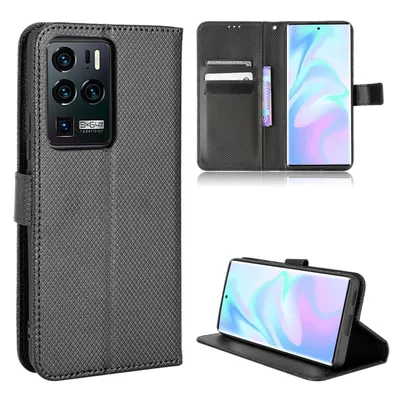 Productafbeelding van Beschermhoesje voor mobiele telefoon, geschikt voor Huawei, Motorola, Xiaomi, ZTE. Case/cover met kaarthouder, kleur: zwart, model: ZTE Axon 30 Ultra 5G