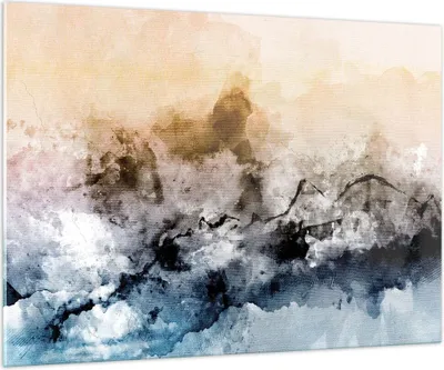 Produktbild von Bilder auf glas - Einteilig - Abstraktion Wolken Berge - 100x70cm - Glasbilder - Wandbilder - Bilder - zum Aufhängen bereit - Wanddekoration aus Glas - Glas Bilder - Wandbild auf Glas - GAA100x70-4894