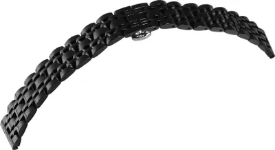 Produktbild von Uhrenarmband aus Edelstahl mit Butterflyschließe, schwarz, 14 - 22 mm
