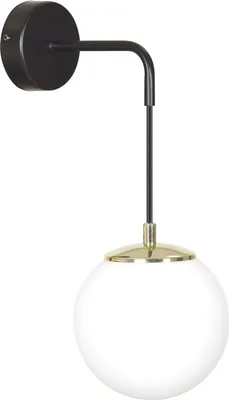 Produktbild von Emibig OGNIS - 1 leichte Wandleuchte schwarz mit Glasschirm