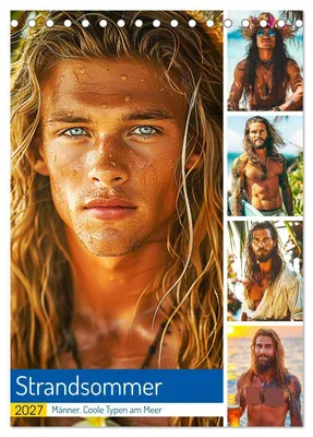 Produktbild von Strandsommer. Männer. Coole Typen am Meer (Tischkalender 2027 DIN A5 hoch), CALVENDO Monatskalender