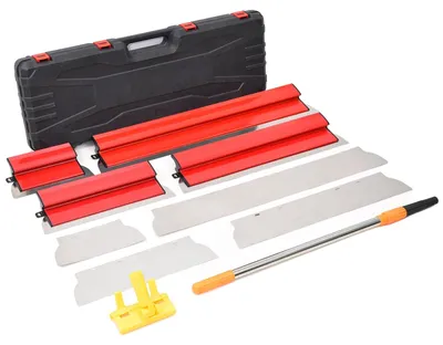 Productafbeelding van Set met plamuurmesjes, met ergonomische handgreep, verwisselbare mesjes, rood