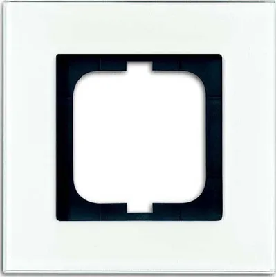 Imagen del producto de BJ, marco para interruptor o enchufe, modelo 1721-811, blanco cristal, para una unidad