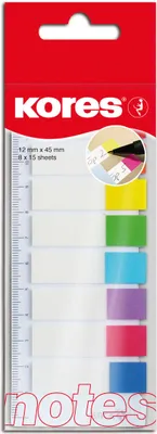Produktbild von Kores Pagemarker Folie 12 x 45 mm 8 x 15 Blatt + Lineal