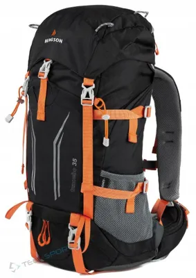 Produktbild von Bergson Tunnebo 35L Trekkingrucksack mit Regenhülle, Schwarz-Orange