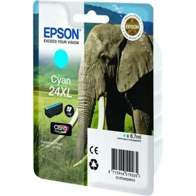 Zdjęcie produktu dla Epson 24XL - 8,7 ml - XL - cyjan - oryginał - opakowanie blistrowe - wkład atramentowy - do Expression Photo XP-55, 750, 760, 850, 860, 950, 960, Expression Premium XP-750, 850 (C13T24324010)