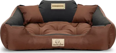 Produktbild von KINGDOG Laufstall Hundebett 75x65 cm personalisiert wasserdicht braun