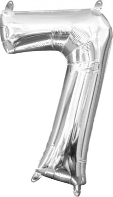 Produktbild von Amscan 3308811 Foil Balloon Minishape Number 7", Silver