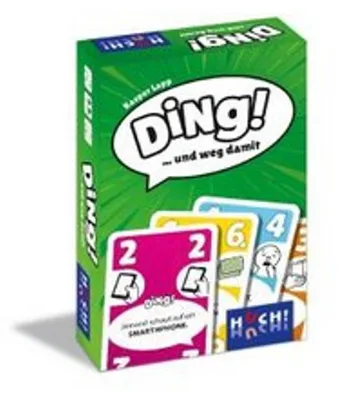 Produktbild von HUCH! | DING! | Kartenspiel als Partyspiel | Familienspiele & Gesellschaftsspiele | Reisespiel | Spiele Klassiker: Bekanntes Spielprinzip mit interaktiven Elementen | für 2 bis 7 Spieler ab 8 Jahren