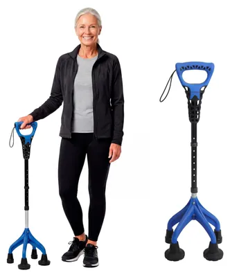 Productafbeelding van Wandelstok - Viervoeter - Verstelbaar - Ergonomische handgreep - 160 kg