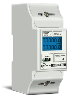 Energiemeter 1-phasig, DIN-Schiene, kWh, LCD, max. 80 A