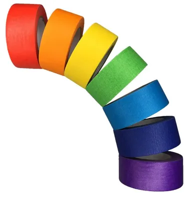 Zdjęcie produktu dla Washi Tape 7 Role, Kolorowa Tęcza, 13 m x 25 mm, do DIY, Rękodzieła, Etykietowania