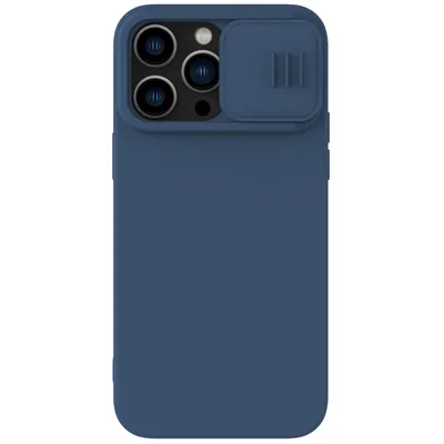 Produktbild von Nillkin CamShield magnetische Silikonhülle für iPhone 14 Pro magnetische MagSafe-Hülle mit Kameraabdeckung blau