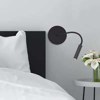 Produktbild von BRILLIANT Jutta LED Wandspot mit Flexarm und Schalter sand schwarz