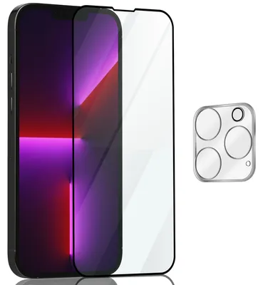Zdjęcie produktu dla 1-pak iPhone 13 Pro Szkło ochronne na ekran & 1-pak ochrona obiektywu - Szkło hartowane 9H - Super jakość 3D