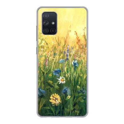 Produktbild von MuchoWow® Handyhülle Schutzhülle Hülle für Samsung Galaxy A51 5G Blumen - Aquarell - Sonne Silikon Softcase Handy Hülle - Abbildung