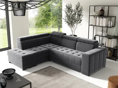 Produktbild von Ecksofa Schlafsofa Sofa CESENA Stoff Salvador Grafit Ottomane Links