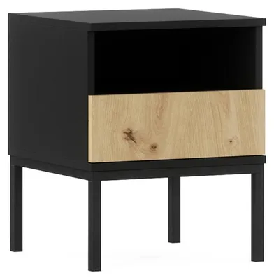 Produktbild von OXM Nachttische Lanzzi Artisan Eiche/schwarz matt 40 x 50 x 40 cm