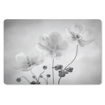 Produktbild von MuchoWow® Schreibtischunterlage Stilleben - Schwarz und Weiß - Blumen 60x40 cm - XXL Mauspad - Großes Mauspad