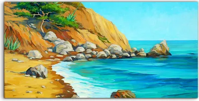 Produktbild von Coloray Canvas 100x50  Wandbild Leinwand Bilder Foto Landschaft Meeresufer Strand