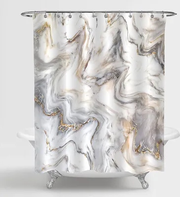 Produktbild von Duschvorhang，wasserdichter und schimmelresistenter Barrierevorhang,Badewanne Vorhang mit Duschvorhängeringen,180 x 180 cm