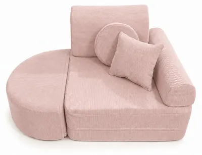 Produktbild von MeowBaby Slimcord Kindersessel modular, 6-teilig, Cord, 60x60 cm, rosa