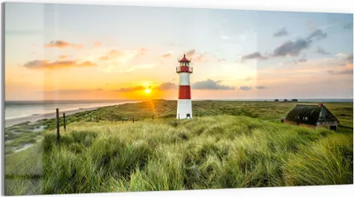 Produktbild von DEQORI Magnettafel Glas 100x50 cm 'Leuchtturmliebe' beschreibbar Whiteboard