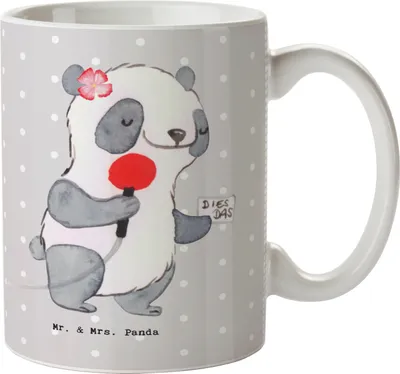 Produktbild von Mr. & Mrs. Panda Keramiktasse Pressesprecherin Herz - Grau Pastell - Geschenk, Teetasse, Kaffeebecher, Tasse, Bedruckte, Teepott, Trinkbecher