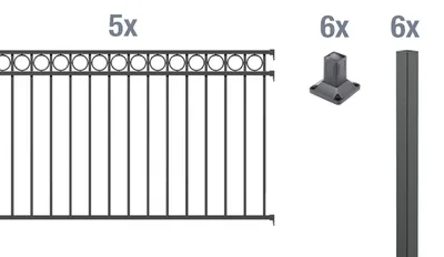 Immagine prodotto di Alberts 509507 Set completo di recinzione Circle, da avvitare, antracite, altezza 100 cm, lunghezza 10 m