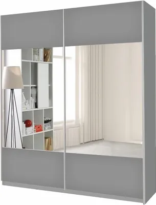 Obrázek produktu pro Šatní skříň s posuvnými dveřmi Vario 175X211X60 Šatní skříň se zrcadlem šedá