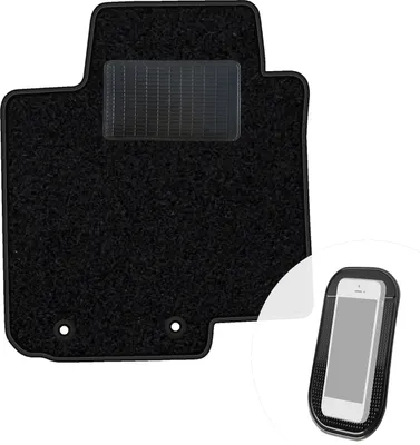 Productafbeelding van Motormat voor bestuurder, velours, voor bestuurderszijde, autotapijt, zwart, één stuk, geschikt voor Hyundai i20 II III (2015-2020)