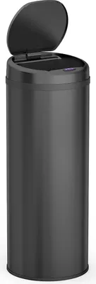 Produktbild von FlinQ Peak Mülleimer – Sensor-Abfalleimer mit SoftClose Deckel – Edelstahl-Mülleimer für Küche & Büro – 50 Liter – Schwarz