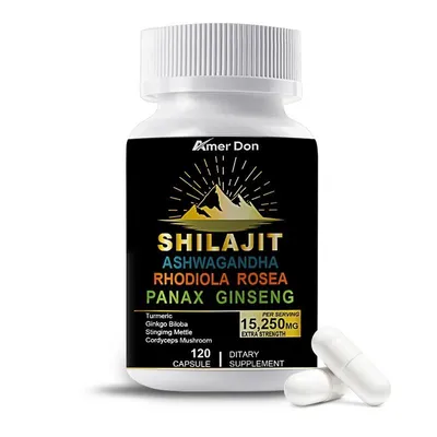 Immagine prodotto di Shilajit (120 capsule) Integratore alimentare, energia, vitalità, forza, resistenza, funzioni cognitive, circolazione, nervi, salute sessuale