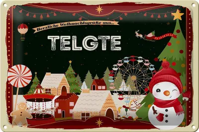 Produktbild von Blechschild Weihnachten Grüße aus TELGTE 30x20cm