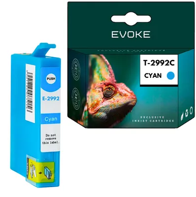 Produktbild von Evoke kompatible Tinte für Epson T2992 2992 C13T29924010 Cyan Expression Home XP-235 XP-240 XP-245 XP-247 XP-250 XP-255 XP-257 XP-330 XP-332 XP-335 XP-340 XP-342 XP-345 XP-350 XP-352 XP-355 XP-430 XP-432 XP-435 XP-440 XP-442 XP-445 XP-450 XP-452 XP-455