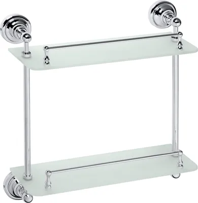 Produktbild von BETRO CHROM Glasregal Messing Glas Chrom 400x420x120 mm für Bad & Küche >> zum Bohren