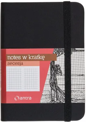 Obrázek produktu pro Notes A7 z gumką Secesja kratka czarny