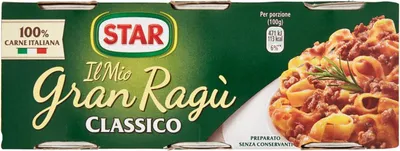 Produktbild von 3x Il Mio Gran Ragù Star Classico tomatensauce 100% Italienisches Fleisch sauce Pastasauce Würzsaucen 3x100g in dosen