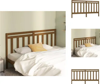 Produktbild von vidaXL Bett-Kopfteil Honigbraun 206x4x100 cm Massivholz Kiefer -  Kopf- & Fußenden