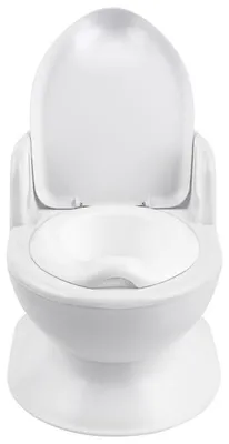 Imagen del producto de COSTWAY: Orinal con adaptador, asiento de inodoro para niños con respaldo y reposabrazos, orinal con protección antisalpicaduras y compartimento de almacenamiento, orinal infantil, color blanco